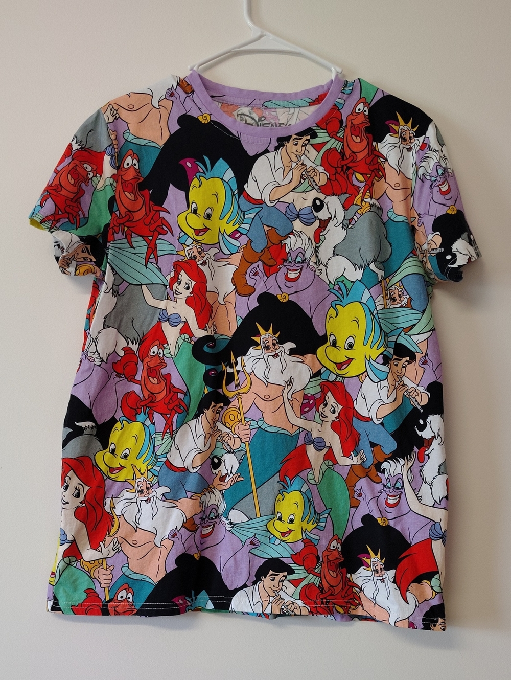 Disney Multicolor The Little Mermaid All-Over Character Tee Men's Large